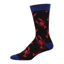 Lobster (Black) Bamboo Men's Crew Sock 3 Lobster (Black) Bamboo Men's Crew Sock