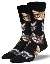 Kittenster (Black) Men's Crew Socks