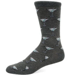Martinis (Grey) Men's Crew Socks