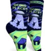 Going Places, Spaced Out Women's Crew Socks -Trendy Socks Store The sock shack womens crew socks groovy things going places aliens ufo abduction