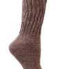 Solid Rib (Brown-Large) Alpaca Comfort Cuff Crew Socks -Trendy Socks Store alpaca arte ribbed crew sock shack socks brown