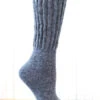 Solid Rib (Denim) Alpaca Comfort Cuff Crew Socks