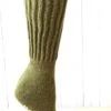 Solid Rib (Olive-Large) Alpaca Comfort Cuff Crew Socks -Trendy Socks Store alpaca arte ribbed crew sock shack socks olive