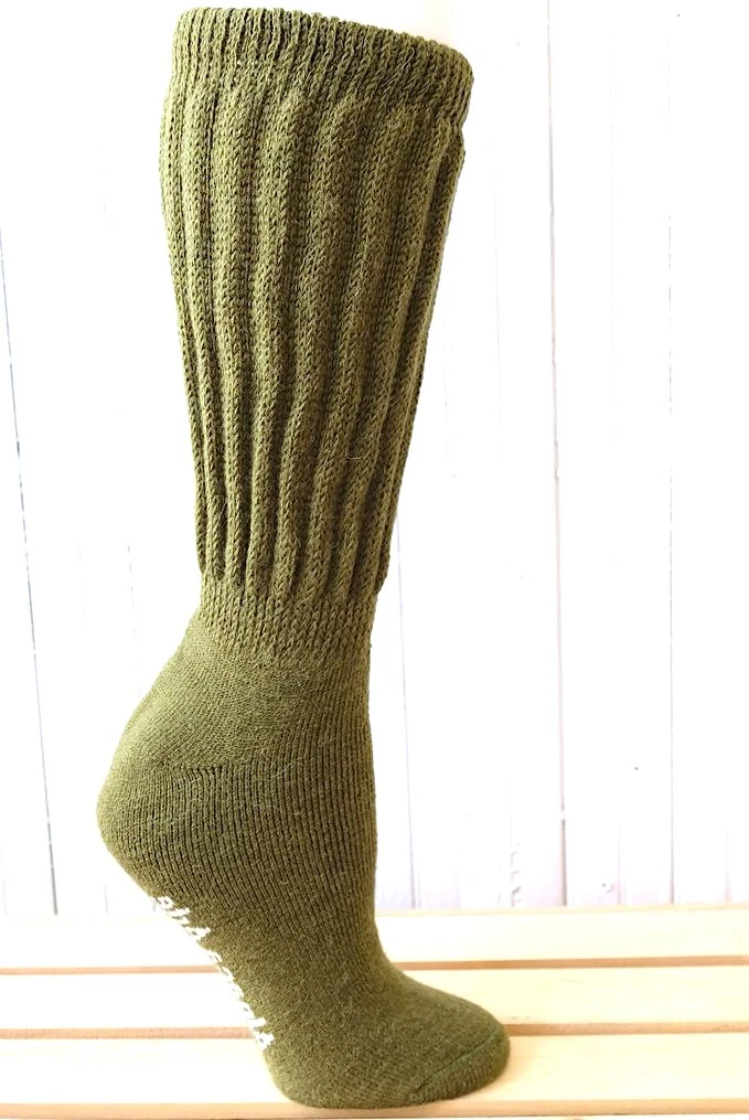 Solid Rib (Olive-Large) Alpaca Comfort Cuff Crew Socks 3 Solid Rib (Olive-Large) Alpaca Comfort Cuff Crew Socks