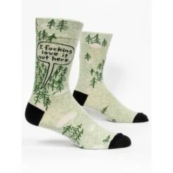 I F**King Love It Out Here (Forest) Men's Crew Socks