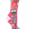 Hi, I Don't Care, Thanks Women's Crew Socks 2 Hi, I Don't Care, Thanks Women's Crew Socks -Trendy Socks Store blueq womens hi i dont care thanks