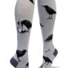 Curious Crows (Frost) Women's Knee Highs -Trendy Socks Store curious Crows knee high sock shack womens mod sock