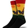 Early Riser (Yellow) Men's Crew Socks -Trendy Socks Store early riser rooster yellow mens socksmith crew sock shck