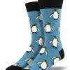 Coolest Emperor (Blue) Men's Crew Socks -Trendy Socks Store emperor penguin blue cool mens crew sock shack socksmith socks