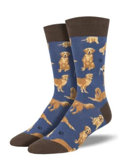 Golden Retriever (Blue) Men's Crew Sock