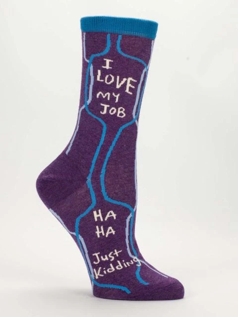 Women's Blue Q I Love My Job, Just Kidding Socks 3 Women's Blue Q I Love My Job, Just Kidding Socks