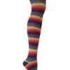 Iris Rainbow Organic Cotton Over The Knee Socks 1 Iris Rainbow Organic Cotton Over The Knee Socks -Trendy Socks Store iris rainbow striped rocknsocks overthekneesocks