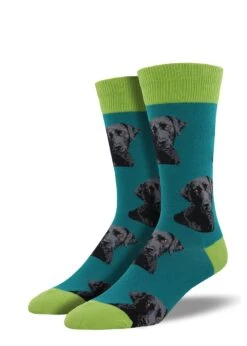 Lab-or Of Love (Teal) Men's Crew Socks