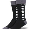 Lunar Phases Men's Crew Socks 2 Lunar Phases Men's Crew Socks -Trendy Socks Store moon phases mens crew sock shack socksmith socks