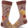 Mushroom (Heathered Brown)Men's Crew Sock -Trendy Socks Store mushroom crew socks men sock shack heather modsocks
