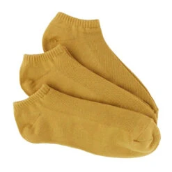 Bamboo 3 Pack (Mustard Yellow) Women's Peds / No Show Socks