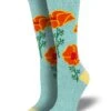 Outlands Made In USA California Poppies (Teal) Women's Boot Sock -Trendy Socks Store outlands usa recycled cotton sized for all california poppies socks recycled cotton california poppies socks made in usa socksmith 1024x1024 2x 0f97a92e 9087 4444 acd8 dba68f6eed7b
