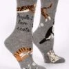 People I Love, CATS Women's Crew Socks -Trendy Socks Store people i love cats womens crew sock shack blue q socks