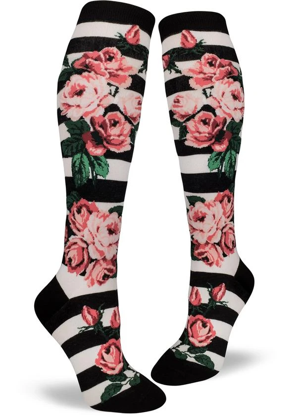 Romantic Roses Women's Knee Highs 3 Romantic Roses Women's Knee Highs