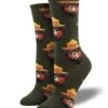 Smokey Bear Portrait (Forest Green) Women’s Crew Socks