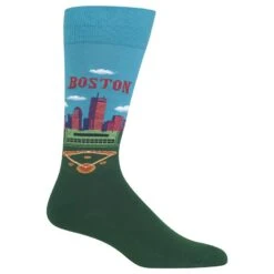 Boston (Blue/Green) Men's Crew Socks