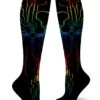 Muthaboard Women's Knee Highs -Trendy Socks Store sock shack motherboard socks womens knee high circuit board sock modsocks black