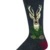 Outlands Made In The USA, The Buck Stops Here (Charcoal) L/XL Boot Sock -Trendy Socks Store sock shack outlands recycled buck stops here l xl mens boot socks deer antlers socksmith