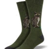 Outlands Made In The USA, Wise Guy Owl (Green) L/XL Boot Sock -Trendy Socks Store sock shack outlands usa recycled cotton sized for all wise guy socks owl ocksmith