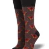 Recycled Wool Monarch Butterflies (Burgundy Heather) Women's Boot Sock 1 Recycled Wool Monarch Butterflies (Burgundy Heather) Women's Boot Sock -Trendy Socks Store sock shack outlands usa recycled wool boot socks monarchs butterfly butterflies ecycled wool monarch butterfly socks hiking made in usa socksmith