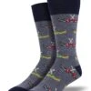 Canoes, Recycled Wool Made In The USA (Grey) Men's Boot Sock 2 Canoes, Recycled Wool Made In The USA (Grey) Men's Boot Sock -Trendy Socks Store sock shack outlands usa recycled wool socks canoe canoes made in usa socksmith denim blue
