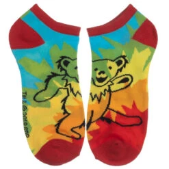 Bioworld Grateful Dead 5-Pack Ankle Socks -Trendy Socks Store the sock shack 5 pack ankle socks grateful dead dancing red blue bioworld