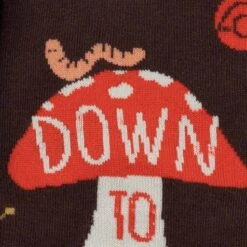 Down To Earth Women's Knee Highs -Trendy Socks Store the sock shack Down To Earth mushroom mushrooms worms Knee High Socks sock it to me detail