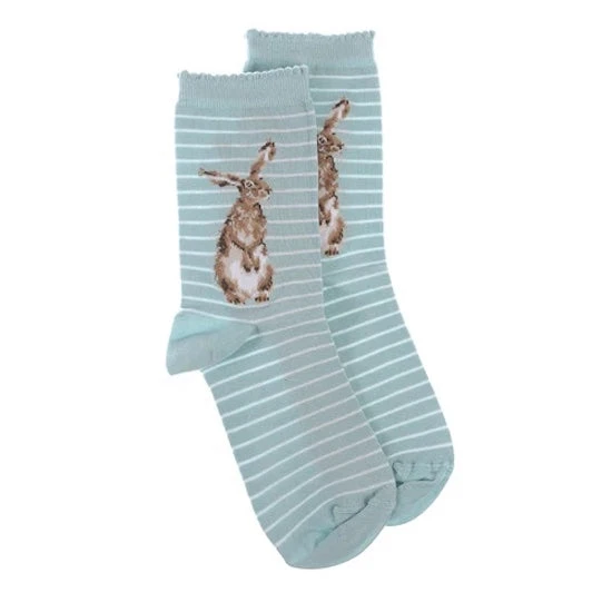 Hare (Aqua) Women's Bamboo Crew Socks 3 Hare (Aqua) Women's Bamboo Crew Socks