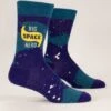 Big Space Nerd Men's Crew Socks 2 Big Space Nerd Men's Crew Socks -Trendy Socks Store the sock shack adult large mens crew socks big space nerd blue q