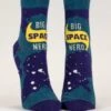 Big Space Nerd Ankle Socks -Trendy Socks Store the sock shack adult small womens crew ankle socks big space nerd blue q