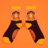 OG Pussy Cat Women's Bamboo Crew Socks -Trendy Socks Store the sock shack bamboo mini crew sock ganster kitty pussy cat og powder uk
