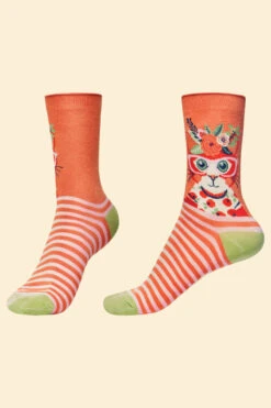 Cottagecore Kitty Cat Women's Bamboo Crew Socks