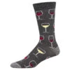 Sip, Sip, Hooray! Wine (Charcoal) Bamboo Men's Crew Socks -Trendy Socks Store the sock shack bamboocrew mens wine sip sip hooray MBN2856 CharcoalHeather 01