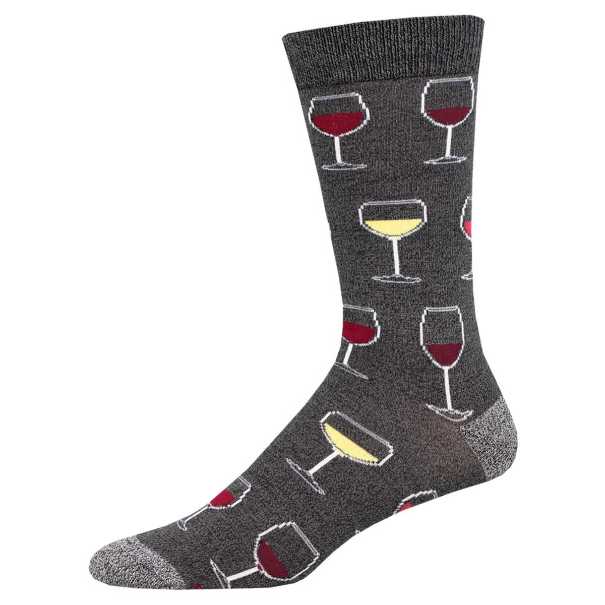 Sip, Sip, Hooray! Wine (Charcoal) Bamboo Men's Crew Socks 3 Sip, Sip, Hooray! Wine (Charcoal) Bamboo Men's Crew Socks