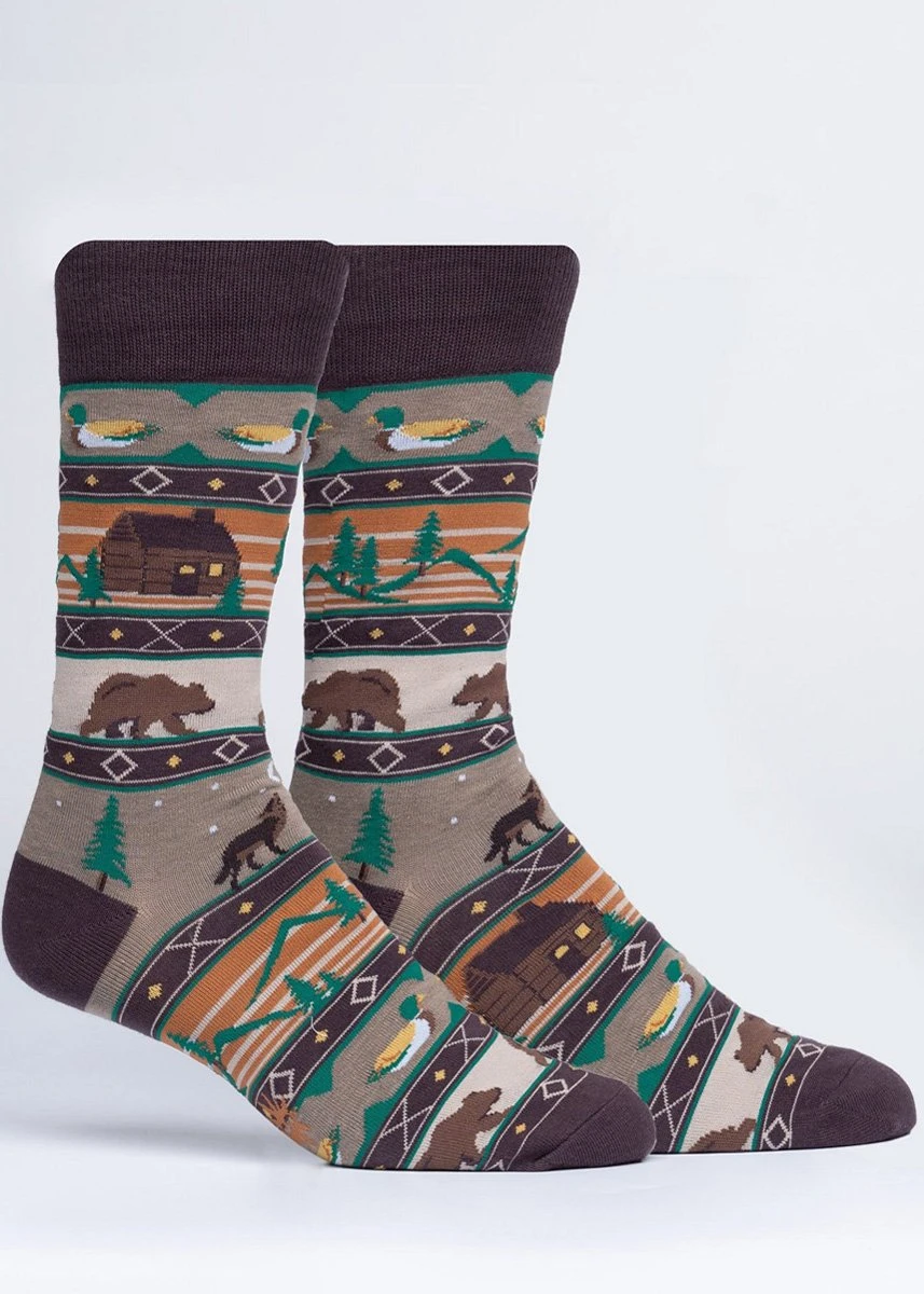 Cabin Life Men's Crew Socks 3 Cabin Life Men's Crew Socks