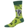 Asian Elephant, Endangered Species Men's Crew Sock 2 Asian Elephant, Endangered Species Men's Crew Sock -Trendy Socks Store the sock shack crew mens socks endangered species asian elephant MNC3173 Green 01