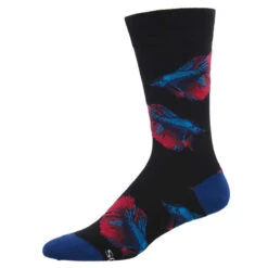 Betta Fish (Black) Men's Crew Socks