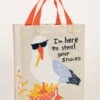 Here To Steal Your Snacks Handy Lunch Tote -Trendy Socks Store the sock shack handy lunch tote seagull french fries here to steal snacks blue q