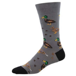 Lucky Ducks (Grey) Men's Crew Socks
