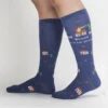 Bless This Mess, Cross Stitch Godzilla Knee Highs 1 Bless This Mess, Cross Stitch Godzilla Knee Highs -Trendy Socks Store the sock shack maine godzilla cross stitch F0636 BlessThisMess KneeHighSocks Model Front