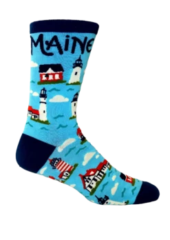 Maine Lighthouses (Large) Crew Socks