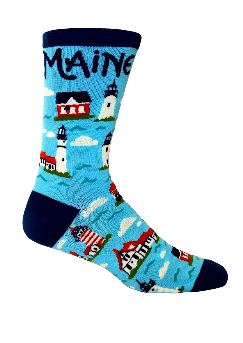 Maine Lighthouses (Large) Crew Socks 3 Maine Lighthouses (Large) Crew Socks