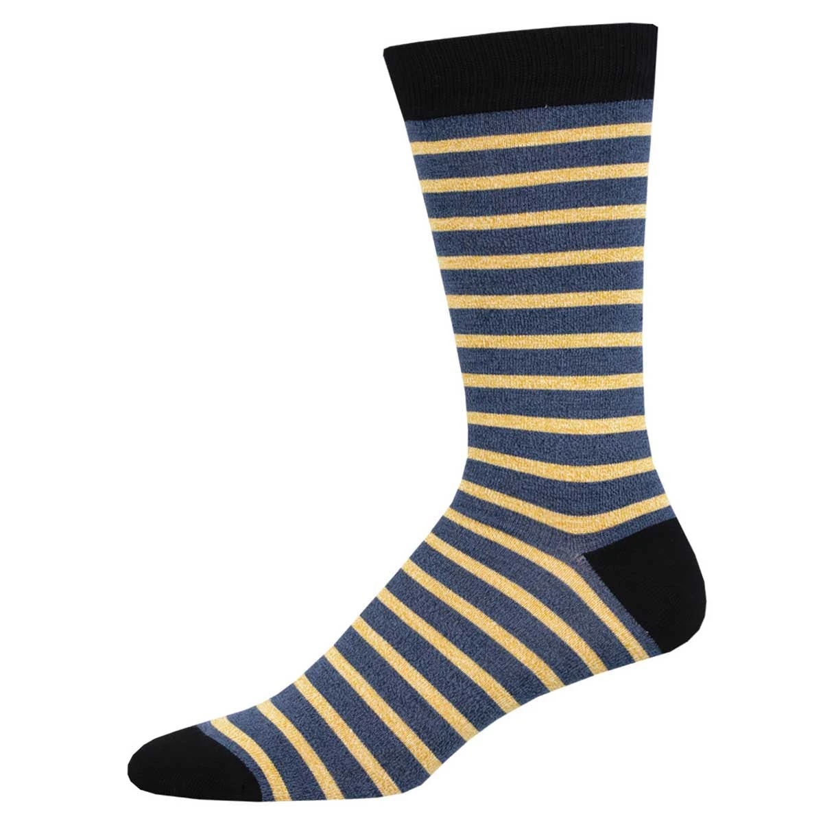Sailor Stripe (Navy/Gold) Bamboo Men's Crew Socks 3 Sailor Stripe (Navy/Gold) Bamboo Men's Crew Socks