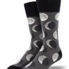 Many Moons (Charcoal) Unisex L/XL Boot Sock -Trendy Socks Store the sock shack many moons unisex boot sock socks charcoal large xlarge socksmith