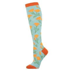 Maritime Poppies (Blue) Women's Knee Highs
